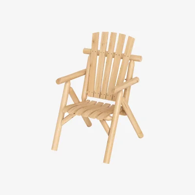 The Range Single Log Wood Outdoor Patio Armchair - Brown