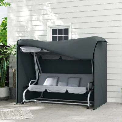 The Range Outsunny Waterproof 3 Seater Garden Swing Chair Cover, 220 x 125 x 172cm - Grey