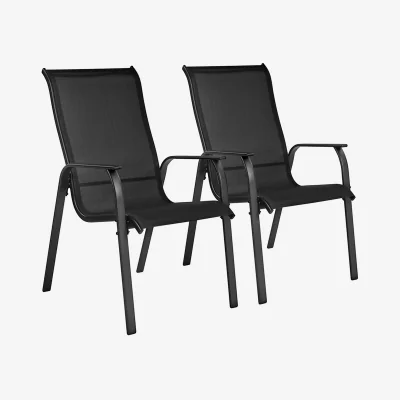 The Range Yaheetech Outdoor Texteline Dining Chair Set - Black
