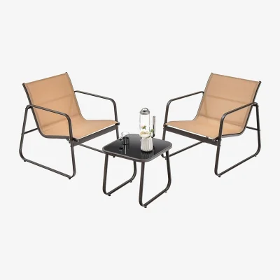The Range 3 Piece Outdoor Patio Chair Set - Brown