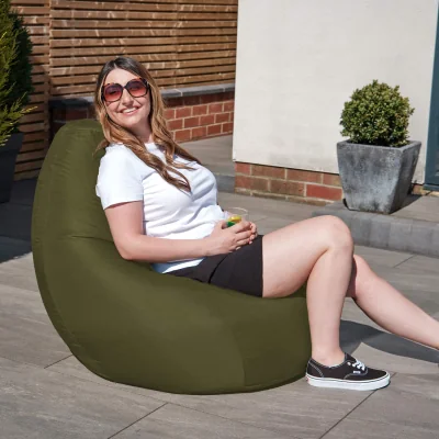 The Range Gaming Adult Bean Bag Chair, Indoor Outdoor Beanbag - Khaki