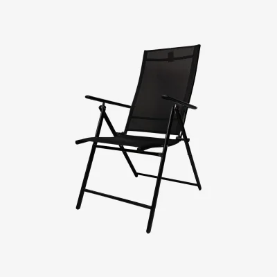 The Range Outdoor Garden Patio Multi Position Reclining Folding Chair in Black - Black