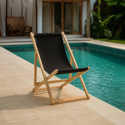 The Range Beauport Black Deck Chair - Black