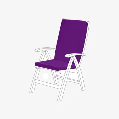 The Range Water-Resistant Highback Garden Chair Seat Pad Outdoor Cushion  - Purple