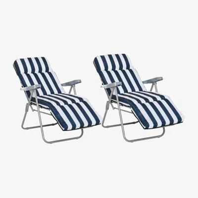 The Range Lola Reclining Garden Chair Set of 2 - Blue