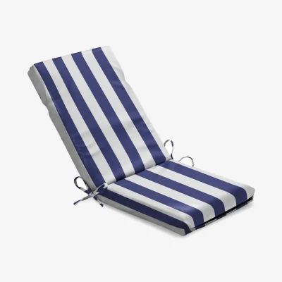 The Range Wide Striped Outdoor Full Chair Pad Blue - Blue/White