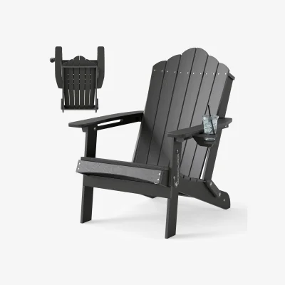 The Range Garden Folding Adirondack Chair - Grey
