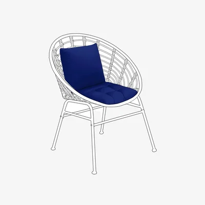 The Range Water Resistant Outdoor Garden Chair Seat Cushion  - Navy