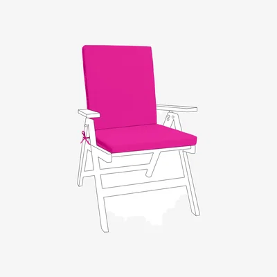 The Range Outdoor High Back Garden Chair Seat Cushion Pad with Ties - Pink / 1
