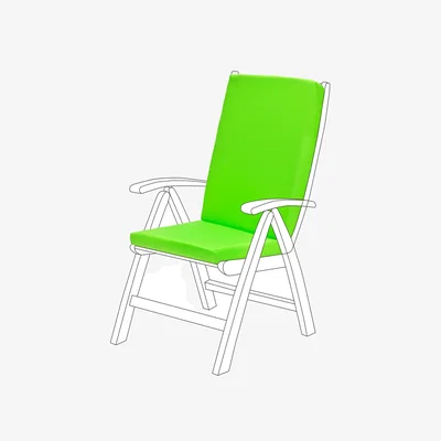 The Range Water-Resistant Highback Garden Chair Seat Pad Outdoor Cushion  - Lime