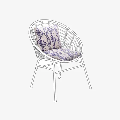 The Range Water Resistant Outdoor Garden Chair Seat Cushion  - Lavender