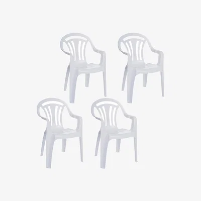 The Range Pack Of Plastic Garden Chairs - White / 4