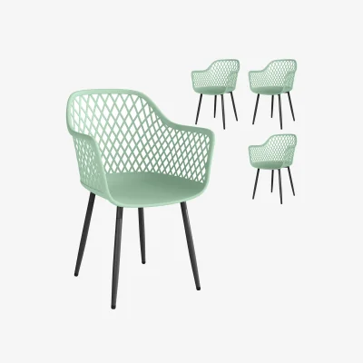 The Range Outsunny Garden Chairs with Cut Out Back and Armrests - Green