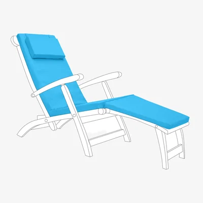 The Range Outdoor Sun Lounger Steamer Chair Cushion - Turquoise / 1