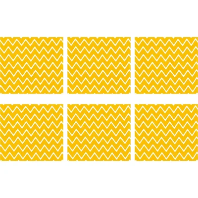 The Range Outdoor Garden Chair Cushion Printed Seat Pad - Chevron Mustard / 6