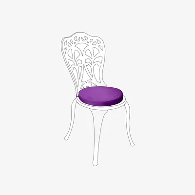 The Range Garden Bistro Chair Seat Pad Outdoor Cushion  - Purple / Purple