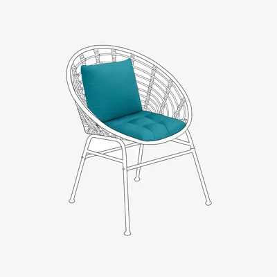 The Range Water Resistant Outdoor Garden Chair Seat Cushion  - Teal