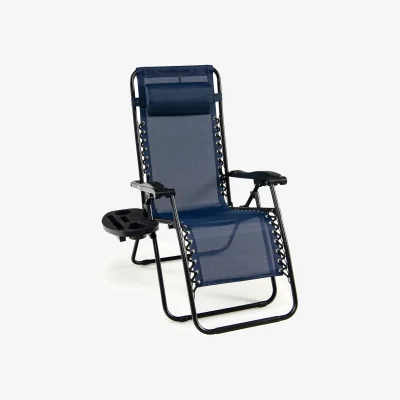 The Range Outdoor Folding Patio Recliner Zero Gravity Chair - Blue / 83cm