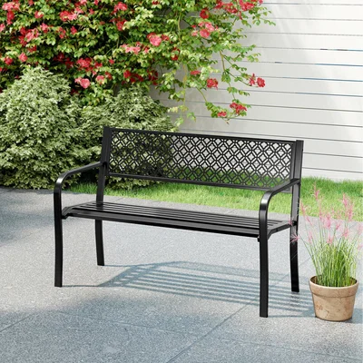 The Range Porch Loveseat Chair Garden Bench - Black