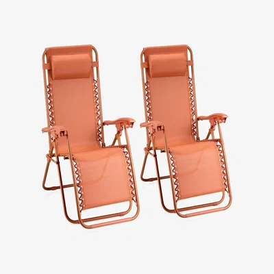 The Range Zero Gravity Reclining Garden Chairs Set - Orange