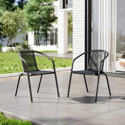 The Range PE Rattan Garden Chairs - Black / 2