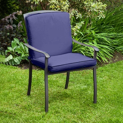 The Range Outdoor Lucca High Back Garden Chair Cushion - Navy