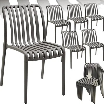 The Range Garden Chairs Alcudia - Durable, Stackable - Anthracite / 27kg / 6