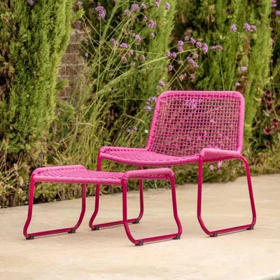 Woods Furniture Zancara Lounge Chair and Footstool - Pink