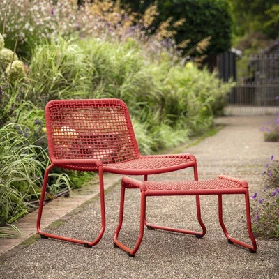 Woods Furniture Zancara Lounge Chair and Footstool - Orange