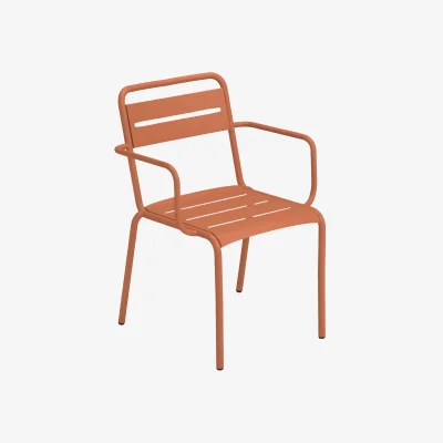 Westwing Stackable Garden Chairs Star with Armrests, Set of 2