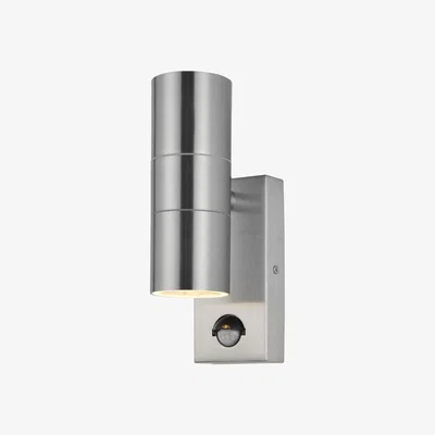BHS.com Jared Outdoor Wall Light with PIR Sensor, Stainless Steel