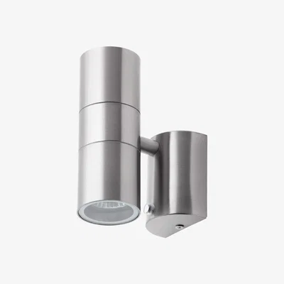 BHS.com Jared Outdoor Up and Down Wall Light with Photocell, Stainless Steel