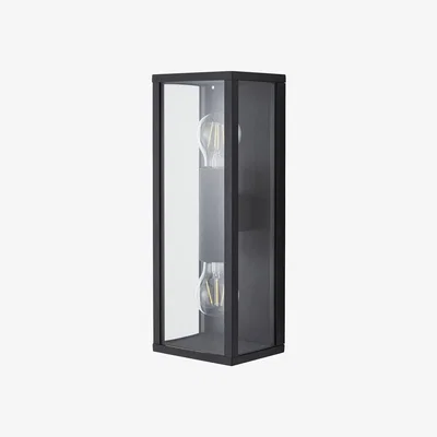 BHS.com Gael Glass Panel Outdoor Wall Light, Black