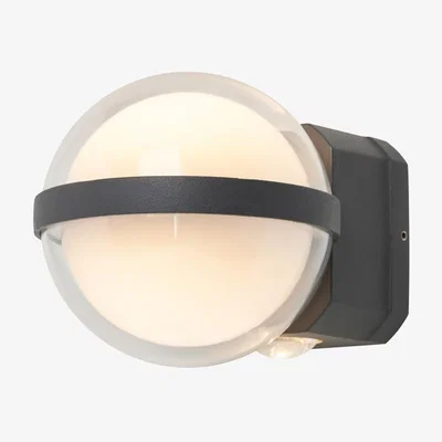 BHS.com Char Up and Down LED CCT Outdoor Globe Wall Light, Anthracite
