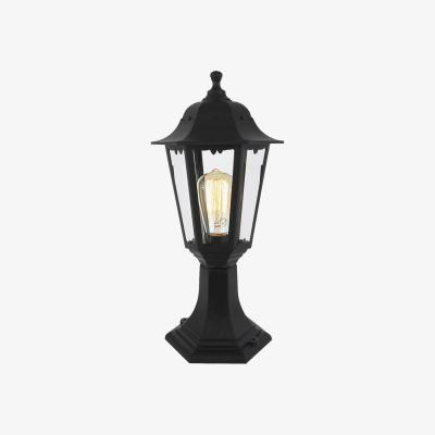 BHS.com Ferris Outdoor Polycarbonate Short Post Lantern, Black