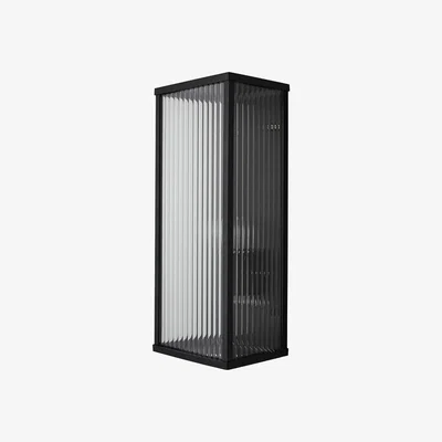 BHS.com Maurice Box Frame Outdoor Wall Light with Ribbed Glass, Black