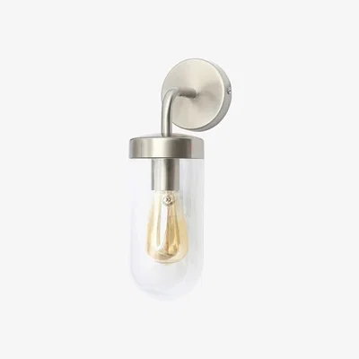 BHS.com Chelsea Curved Arm Wall Light, Stainless Steel