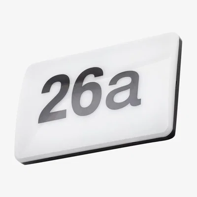 BHS.com Rouen LED Outdoor Door Light with Numbers and Sensor, Black and White