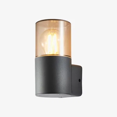 BHS.com Rome Outdoor Round Up Wall Light with Smoked Shade, Grey