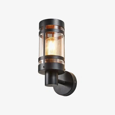BHS.com Malone Outdoor Wall Light with Brass Mesh, Black