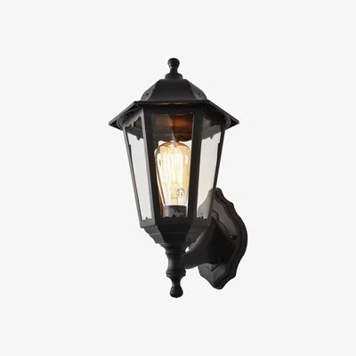 BHS.com Ferris Outdoor Polycarbonate Wall Lantern, Black