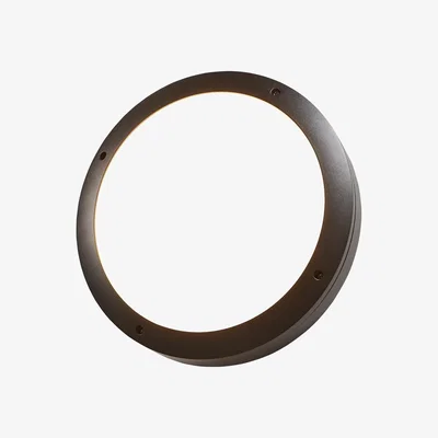 BHS.com Rik Outdoor Round Bulkhead Wall Light, Black