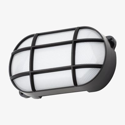 BHS.com Jon 8 Watt LED Oval Grid Outdoor Bulkhead Light, Black