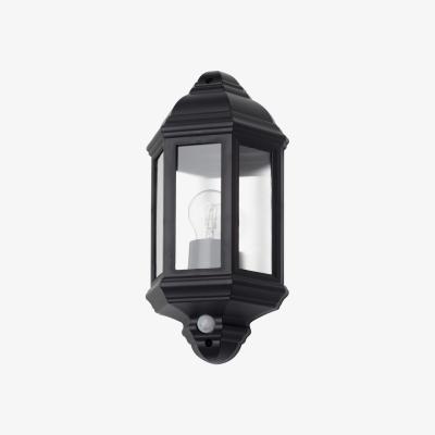 BHS.com Hunda Outdoor Half Wall Lantern with PIR Sensor, Black