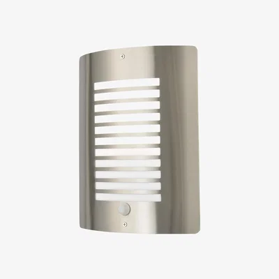BHS.com Hale Panel Slatted Wall Lantern With PIR, Stainless Steel