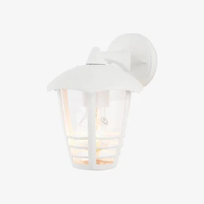 BHS.com Flynn Outdoor Die Cast Curved Wall Lantern, White