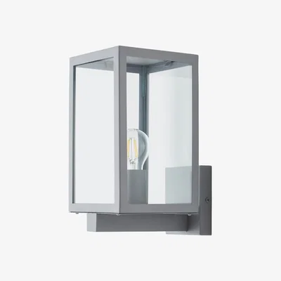BHS.com Mateo Glass Panel Outdoor Wall Light, Silver