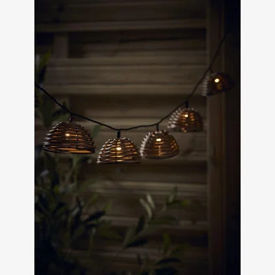 Cox and Cox Three Solar Half Round Rattan String Lights