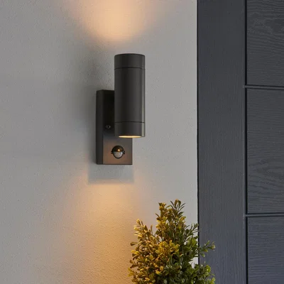 Dunelm Billy Outdoor PIR Sensor Wall Light Grey