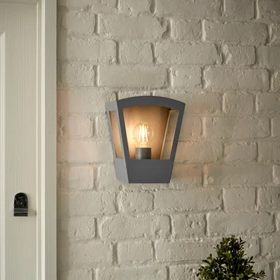Dunelm Leese Outdoor Wall Light Grey